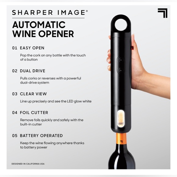 Sharper Image Automatic Wine Opener - Fits All Standard Wine Bottles - N… - Picture 6 of 6